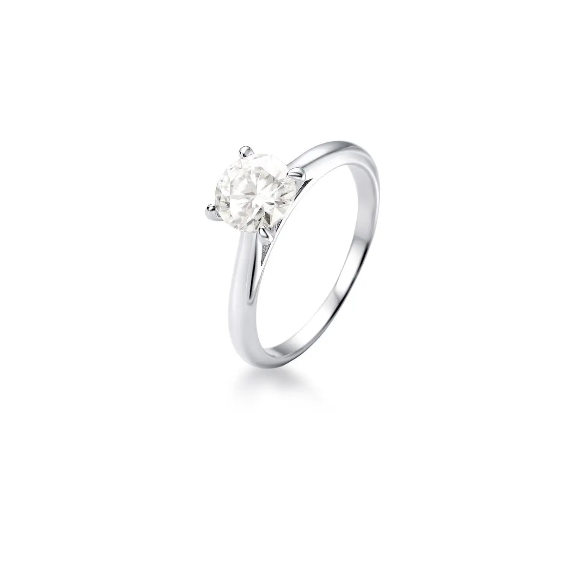 Anel de Prata 925 Solitário Pedra Moissanite 6.5mm