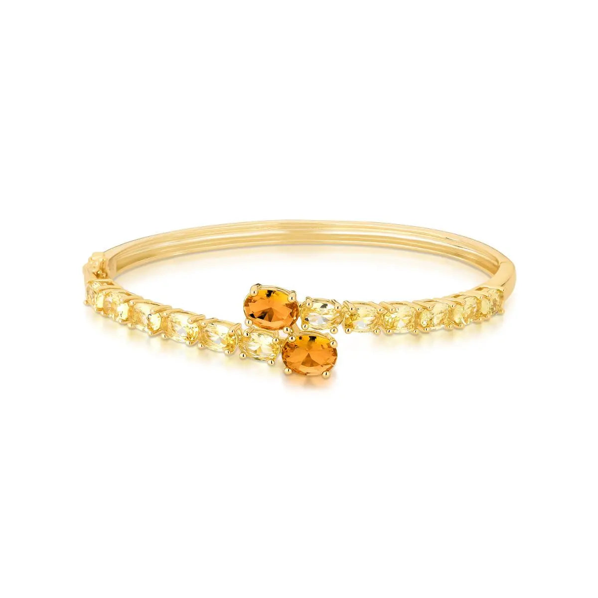 Bracelete Folheado a Ouro com Cristais Ovais