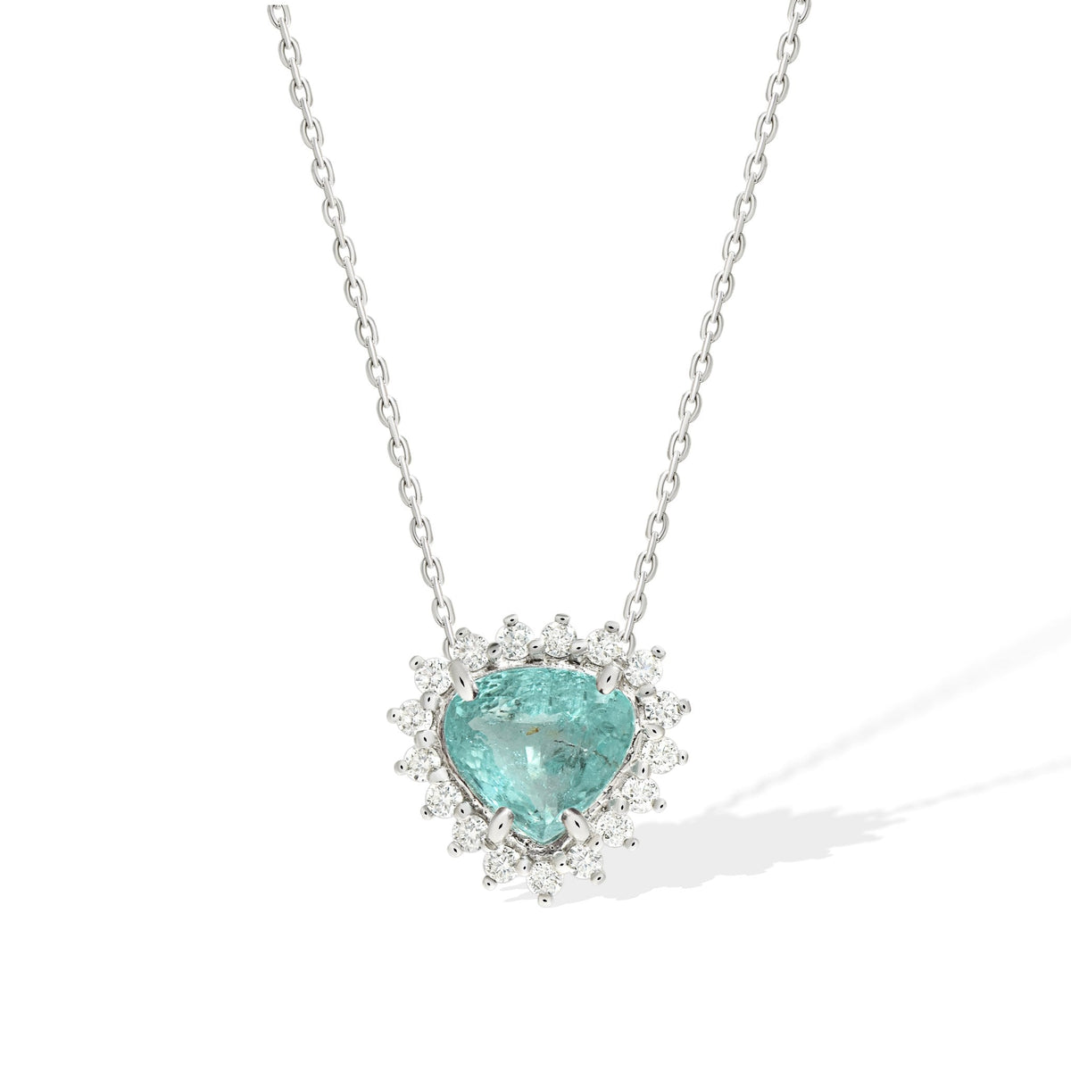 Gargantilha Turmalina Paraíba Halo de Diamantes