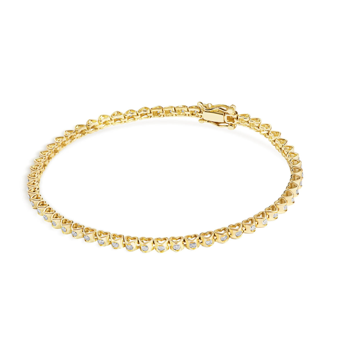 Pulseira Riviera Coração Vazado Diamantes
