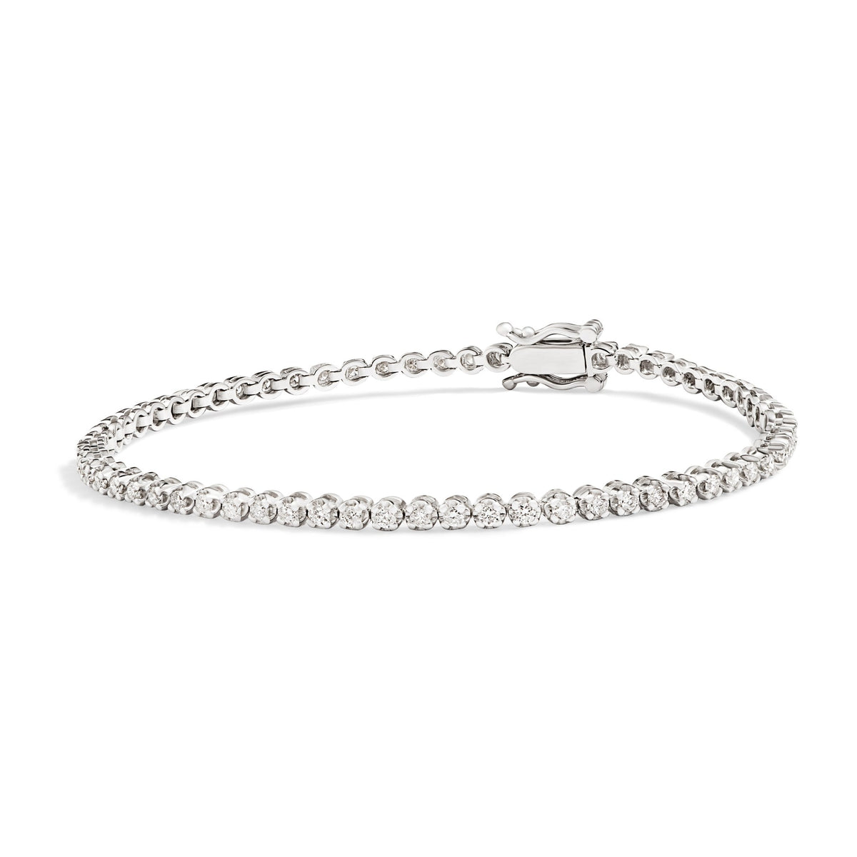 Pulseira Riviera Coroa Diamantes 1,9mm