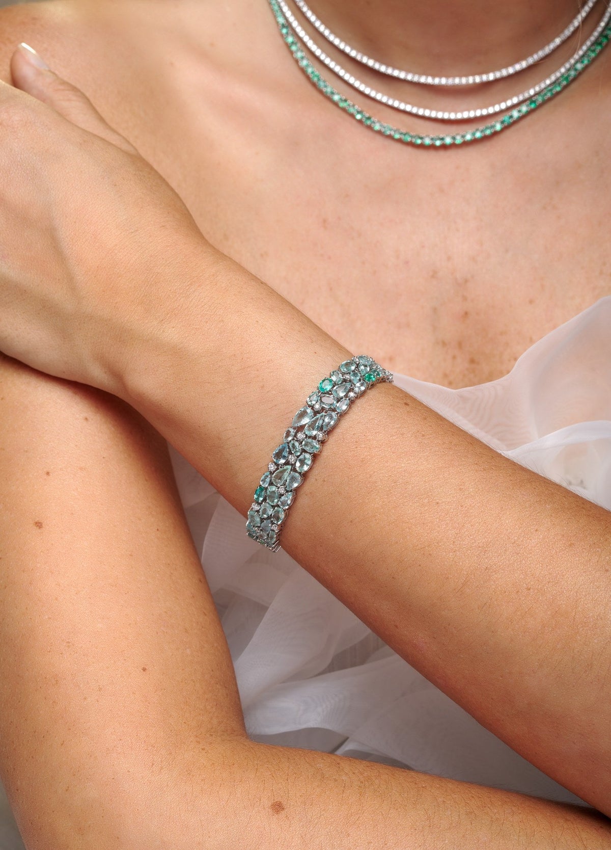 Pulseira Riviera Turmalina Paraíba e Diamantes