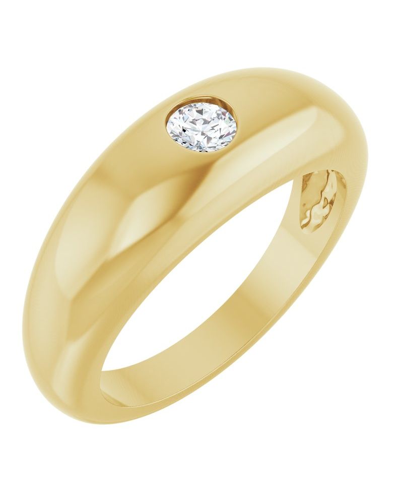 Anel solitário em ouro 14k com diamante – Anéis de Ouro 14K