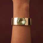 Bracelete Folheado a Ouro Oval com Cristal