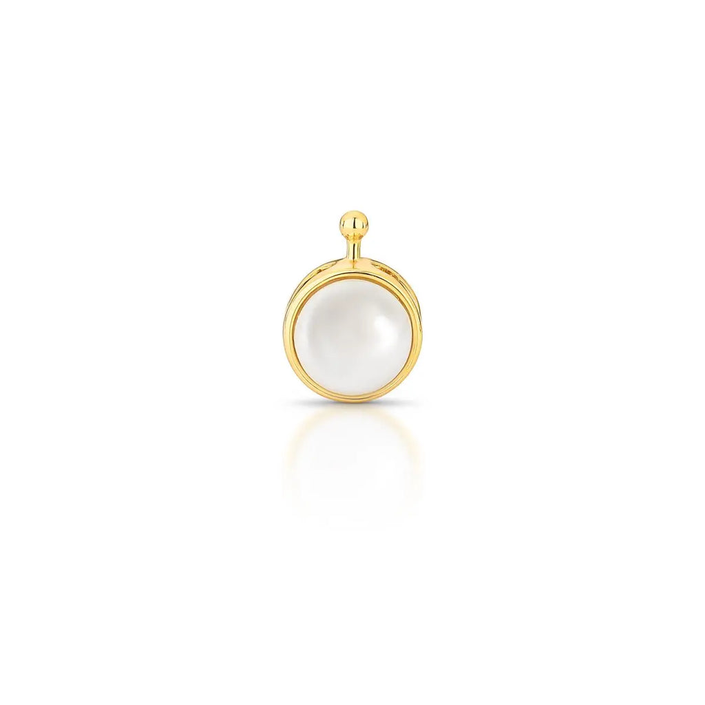 Pingente Folheado a Ouro para Brinco com Pérolas Shell Redondas