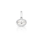 Pingente de Prata 925 com Fecho em Pedra Moissanite 12x8mm