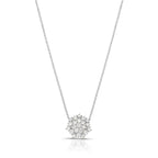 Colar de Prata 925 de Flor com Pedras Moissanites 2mm