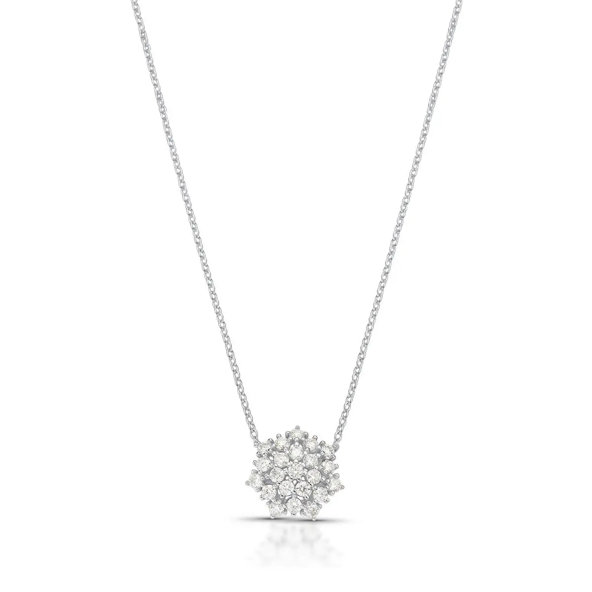 Colar de Prata 925 de Flor com Pedras Moissanites 2mm
