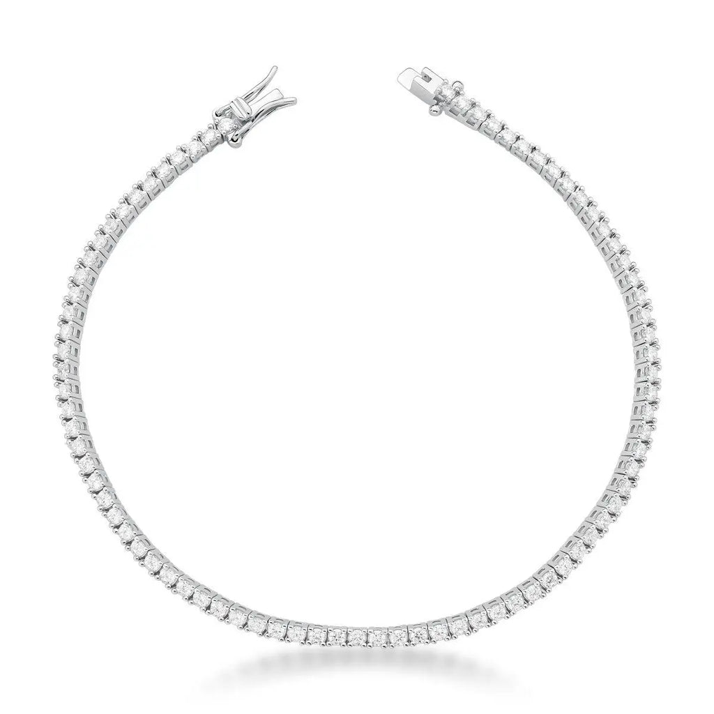 Pulseira Riviera de Prata 925 com Cristais Redondos