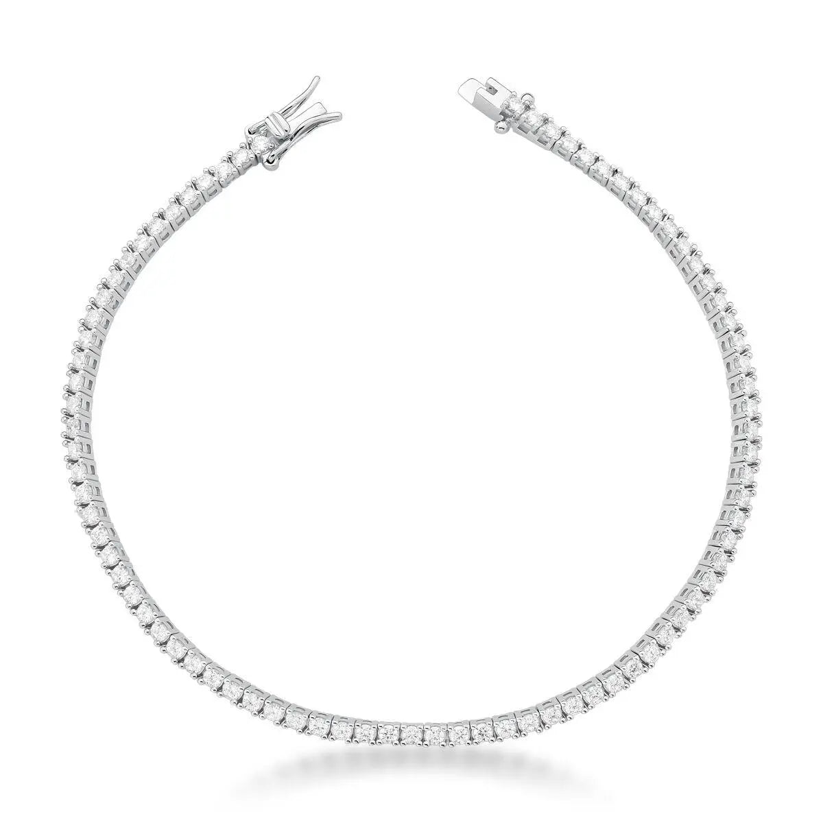 Pulseira Riviera de Prata 925 com Cristais Redondos