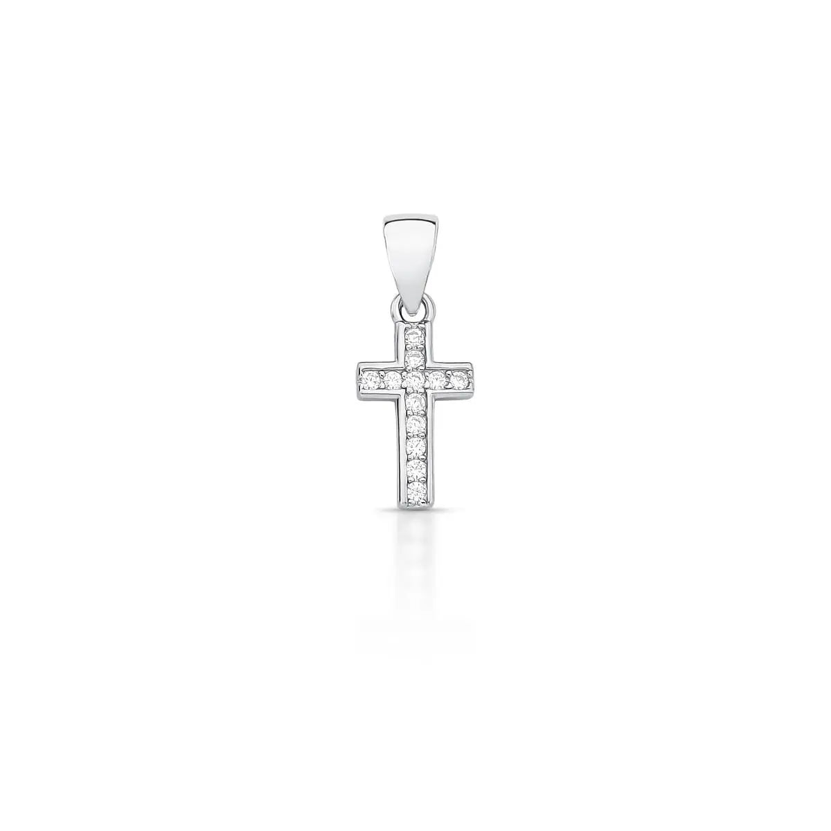 Pingente de Prata 925 de Cruz com Zircônias