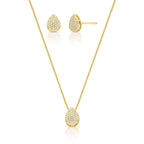 Conjunto Brinco e Colar de Gota em Zircônias