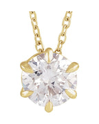 Colar Solitário em Ouro 14k com Diamantes de Laboratório – Modelo 3
