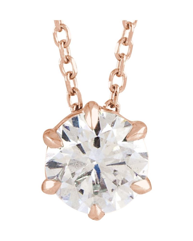 Colar Solitário em Ouro 14k com Diamantes de Laboratório – Modelo 3