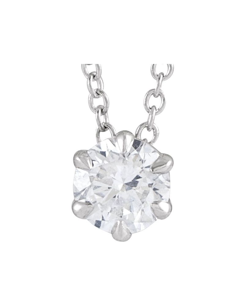 Colar Solitário em Ouro 14k com Diamantes de Laboratório – Modelo 3
