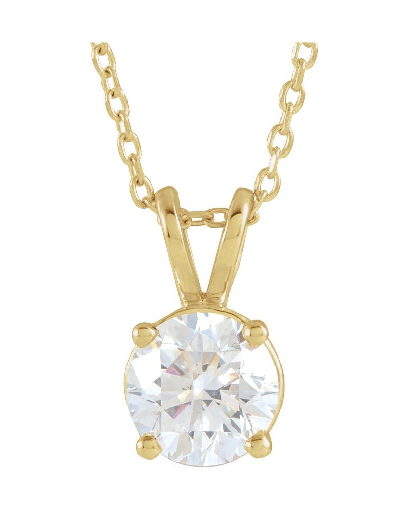 Colar Solitário em Ouro 14k com Diamantes de Laboratório – Modelo 10