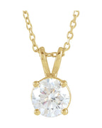 Colar Solitário em Ouro 14k com Diamantes de Laboratório – Modelo 10