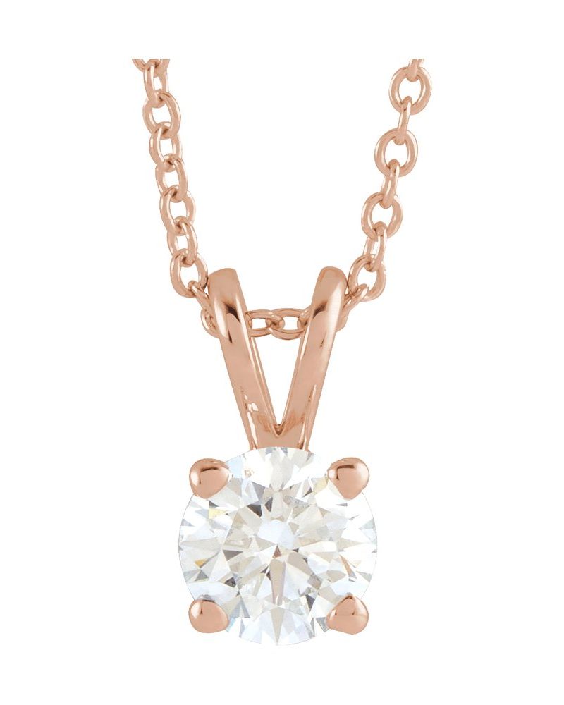Colar Solitário em Ouro 14k com Diamantes de Laboratório – Modelo 10