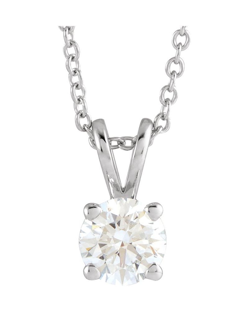 Colar Solitário em Ouro 14k com Diamantes de Laboratório – Modelo 10