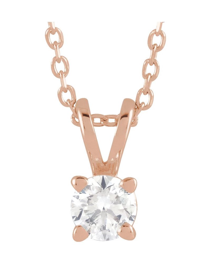Colar Solitário em Ouro 14k com Diamantes de Laboratório – Modelo 10