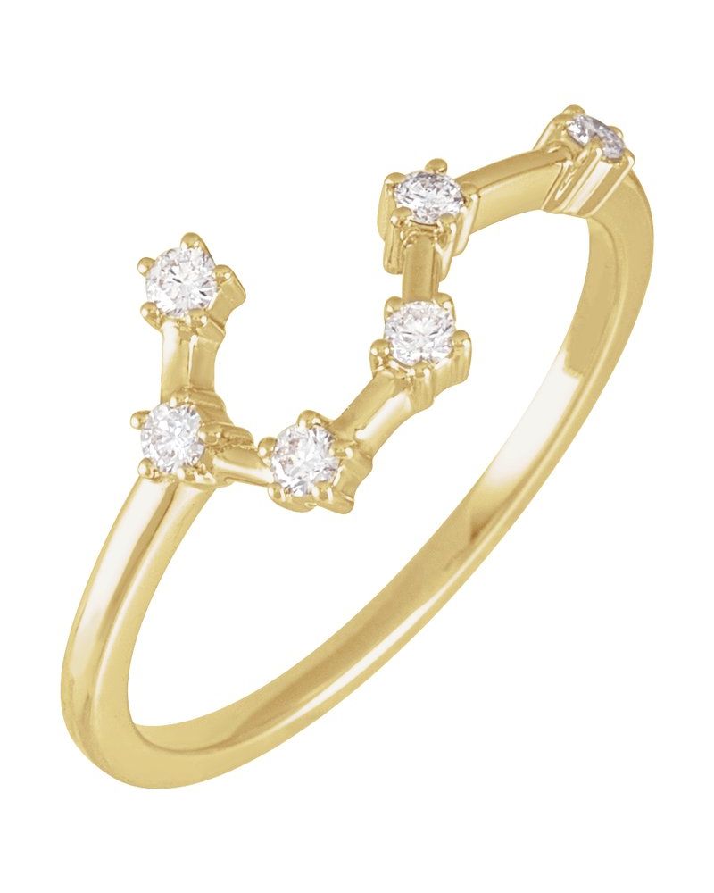 Anel Constelação Signo em Ouro 14k com Diamantes Naturais
