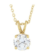 Colar Solitário em Ouro 14k com Diamantes de Laboratório – Modelo 10