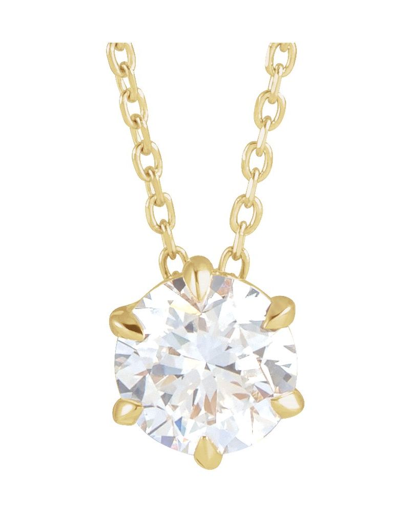 Colar Solitário em Ouro 14k com Diamantes de Laboratório – Modelo 3