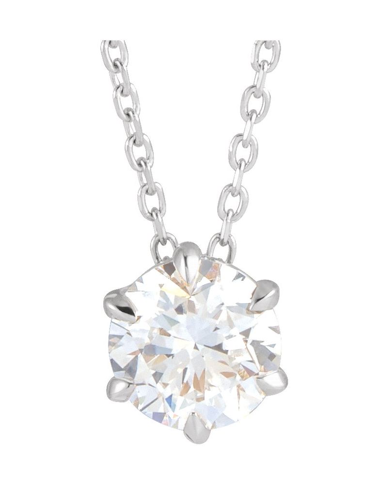 Colar Solitário em Ouro 14k com Diamantes de Laboratório – Modelo 3