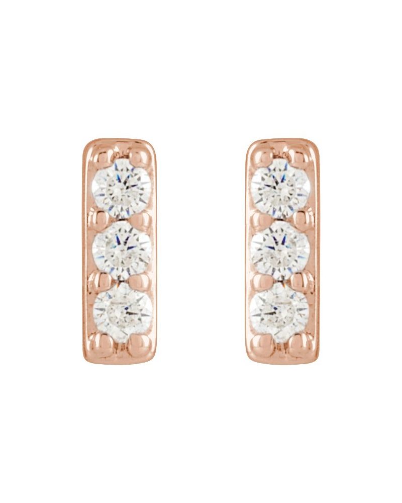 Brinco Barra Cravejado em Ouro 14k com Diamantes Naturais – Modelo 6