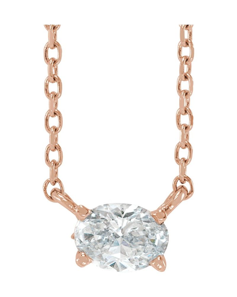 Colar Solitário em Ouro 14k com Diamantes de Laboratório – Modelo 4