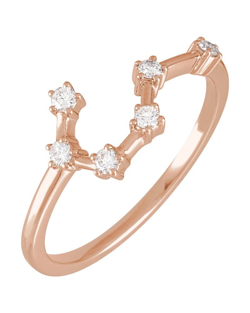 Anel Constelação Signo em Ouro 14k com Diamantes Naturais