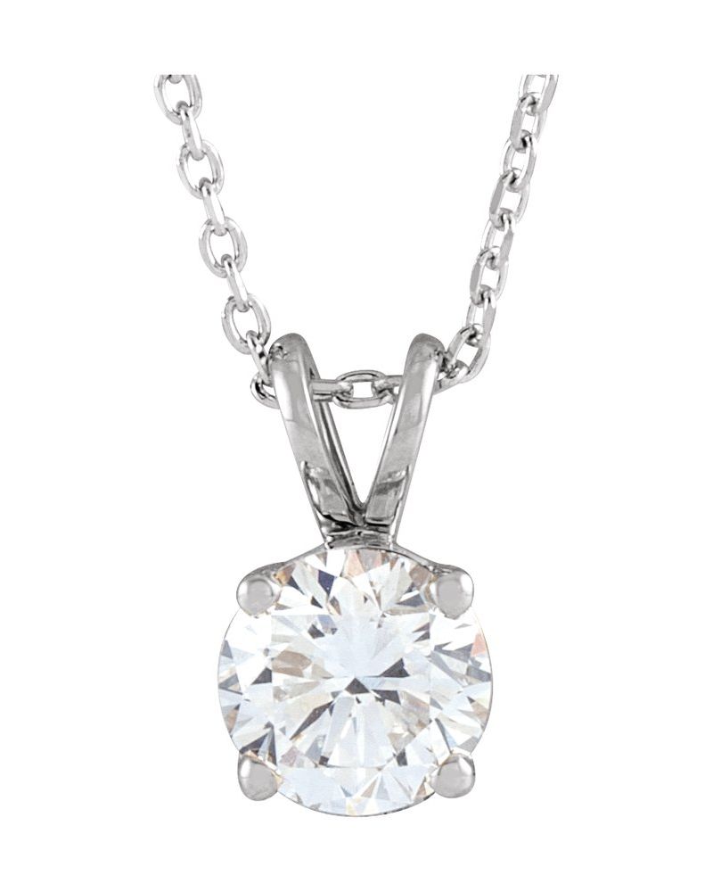 Colar Solitário em Ouro 14k com Diamantes de Laboratório – Modelo 10