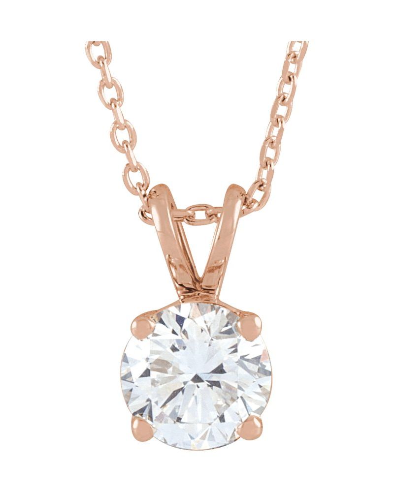 Colar Solitário em Ouro 14k com Diamantes de Laboratório – Modelo 10