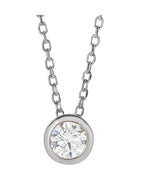Colar Solitário com Cravação Bezel em Ouro 14k com Diamantes de Laboratório – Modelo 2