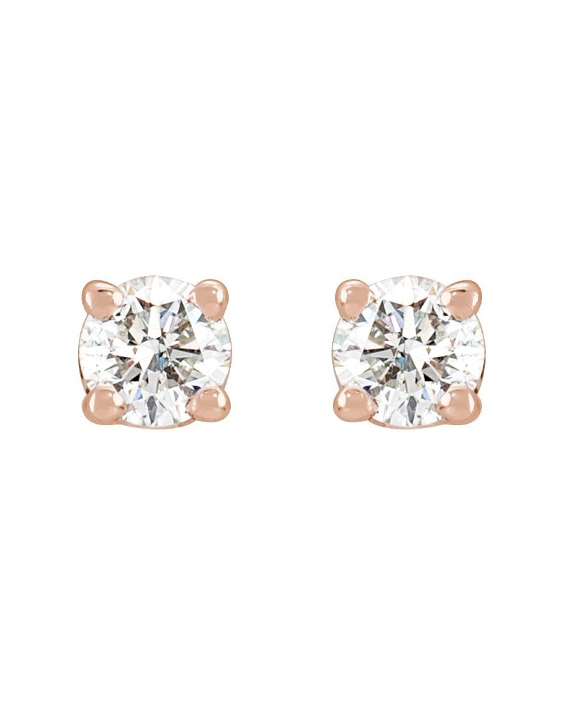 Brinco Ponto de Luz Redondo Quatro Garras em Ouro 14k com Diamantes Naturais – Modelo 8