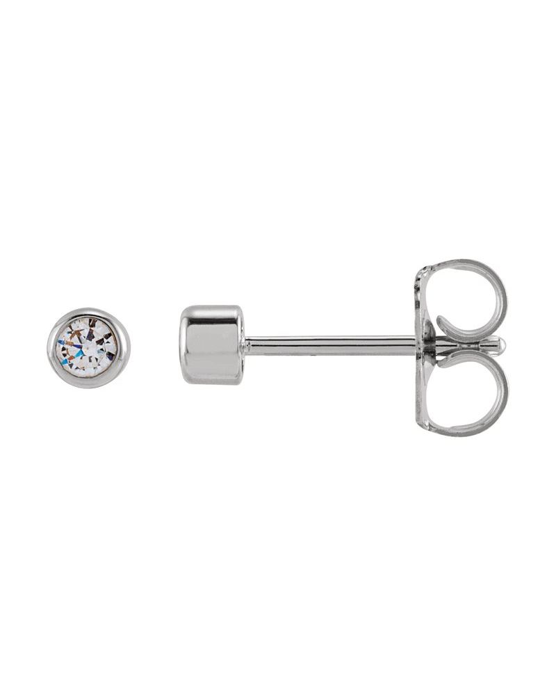 Brinco Ponto de Luz Redondo com Cravação Bezel em Ouro 14k com Diamantes de Laboratório – Modelo 2