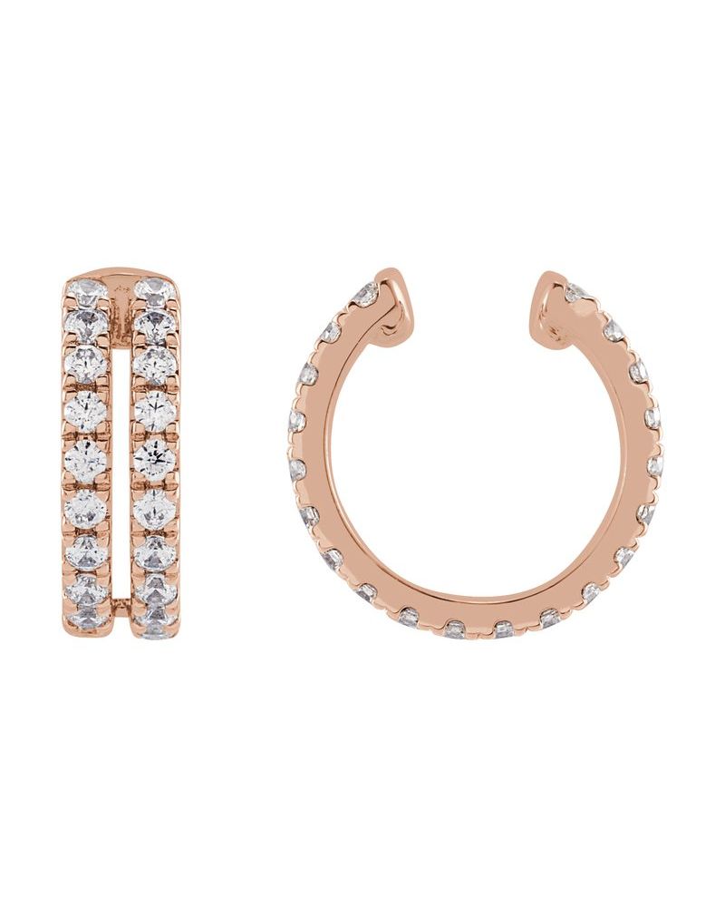 Ear Cuff Vazado em Ouro 14k com Diamantes de Laboratório