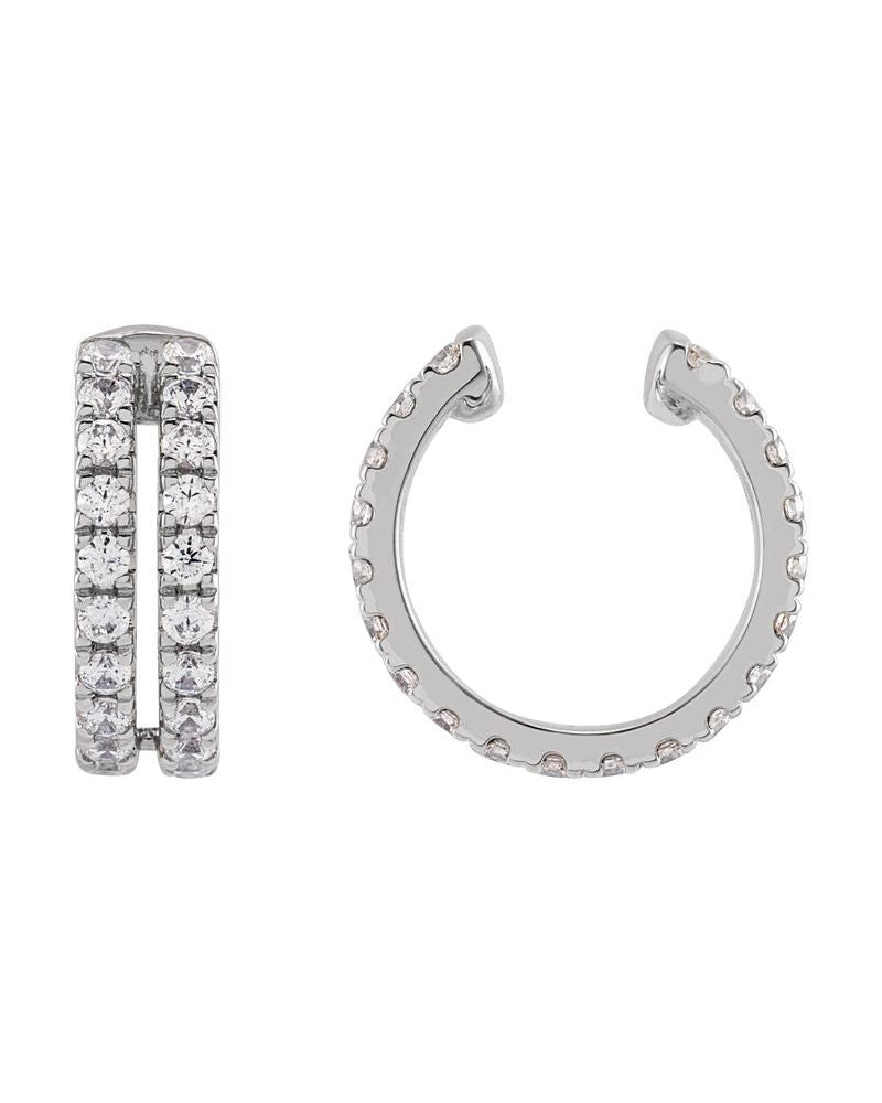 Ear Cuff Vazado em Ouro 14k com Diamantes de Laboratório