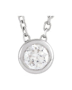 Colar Solitário com Cravação Bezel em Ouro 14k com Diamantes de Laboratório – Modelo 2