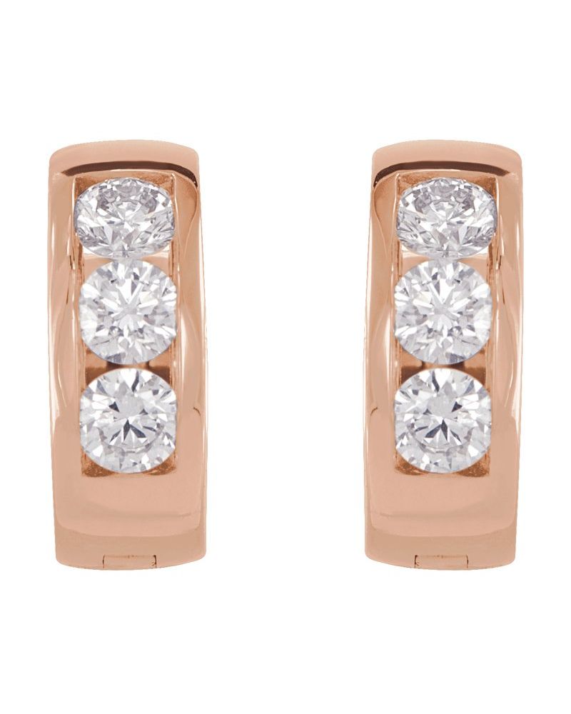 Brinco de Aro com Dobradiça em Ouro 14k com Diamantes de Laboratório
