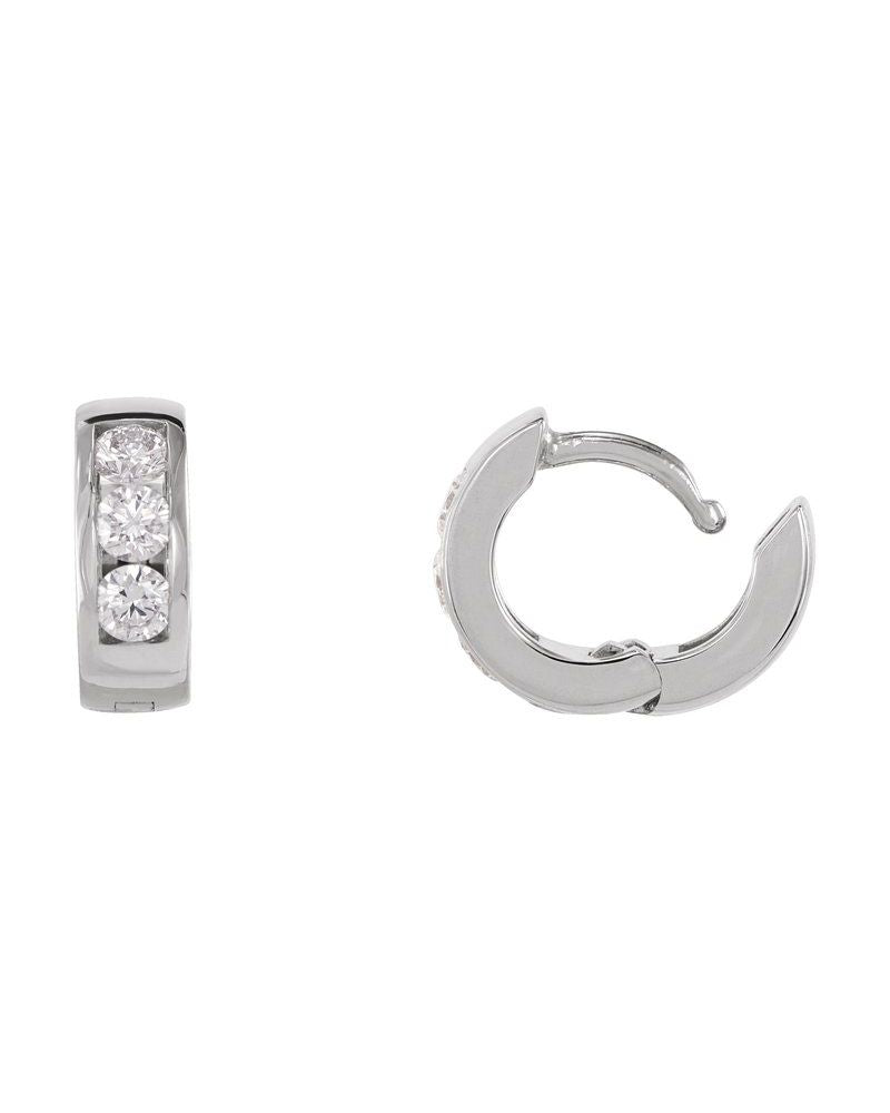 Brinco de Aro com Dobradiça em Ouro 14k com Diamantes de Laboratório