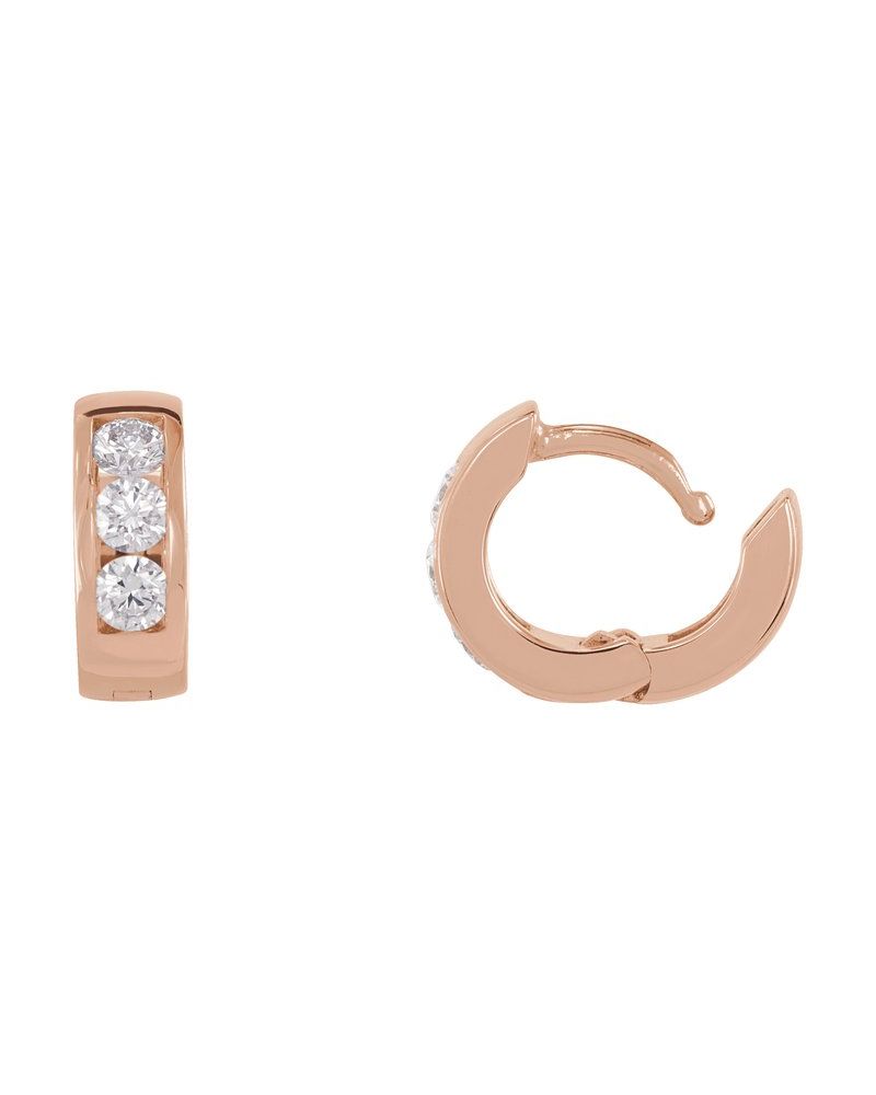 Brinco de Aro com Dobradiça em Ouro 14k com Diamantes Naturais
