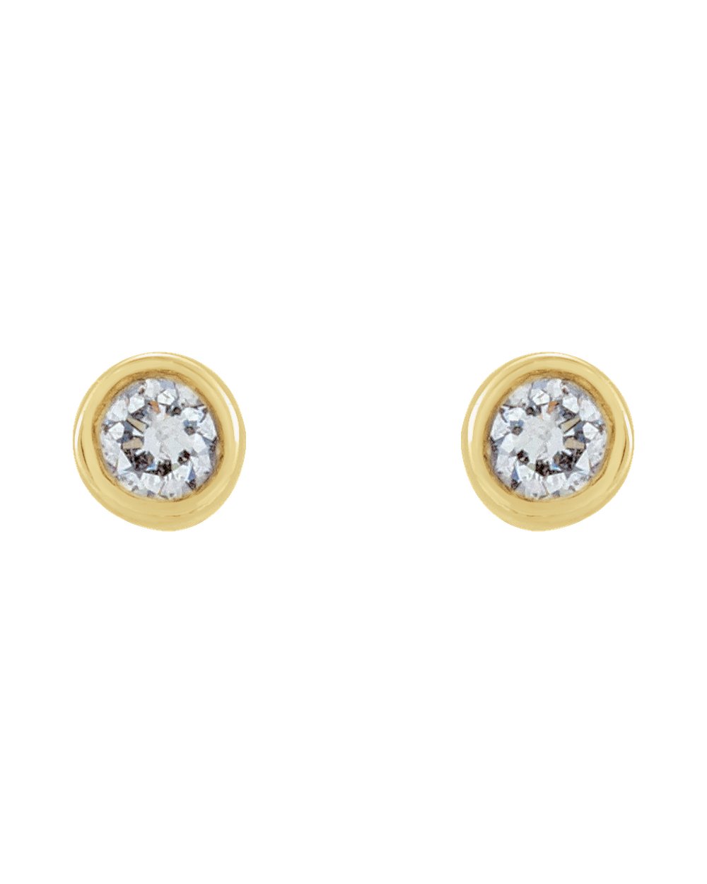 Brinco Ponto de Luz em Ouro 14k com Diamantes Naturais – Mini Aro Liso – Amarelo 14k, 0,03 ct