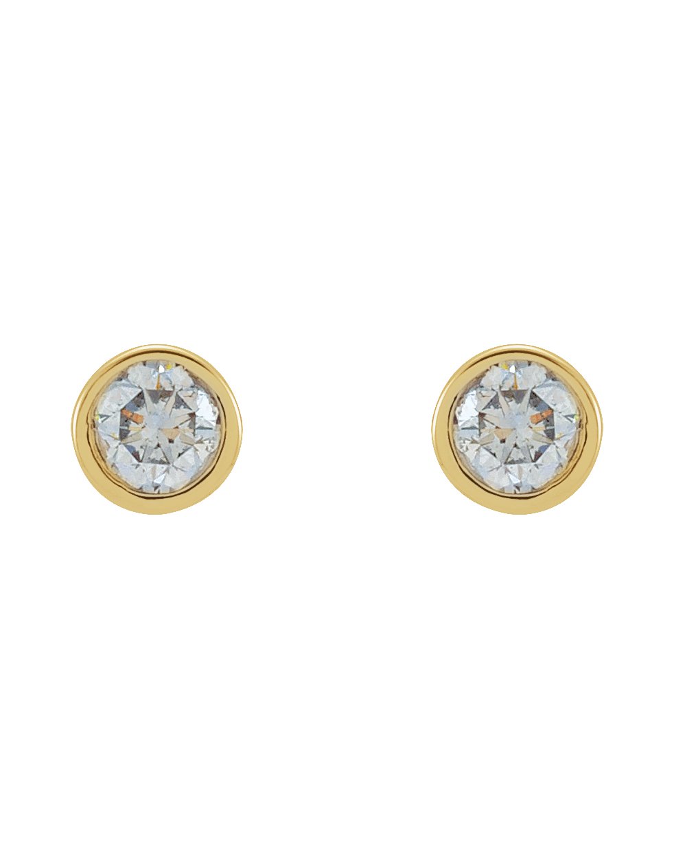 Brinco Ponto de Luz em Ouro 14k com Diamantes de Laboratório – Mini Aro Liso