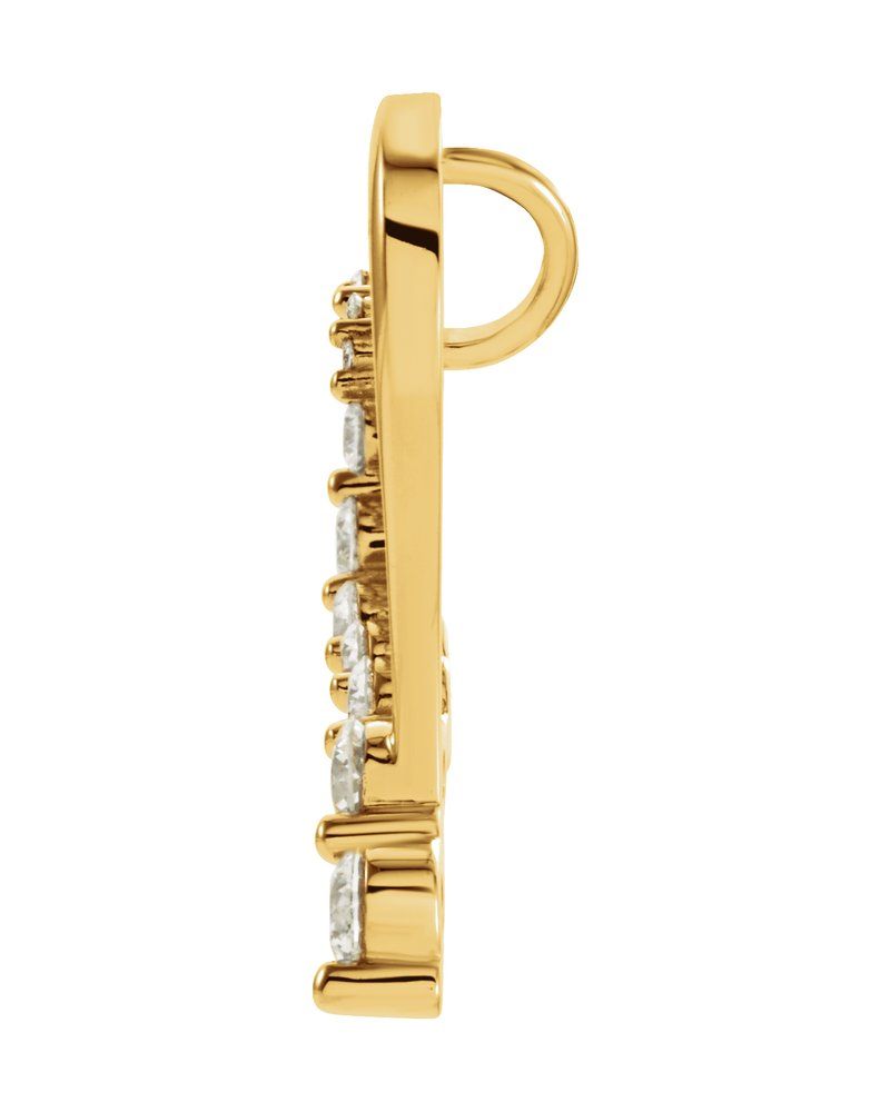 Pingente Trajetória Coração em Ouro 14k com Diamantes Naturais – Modelo 2