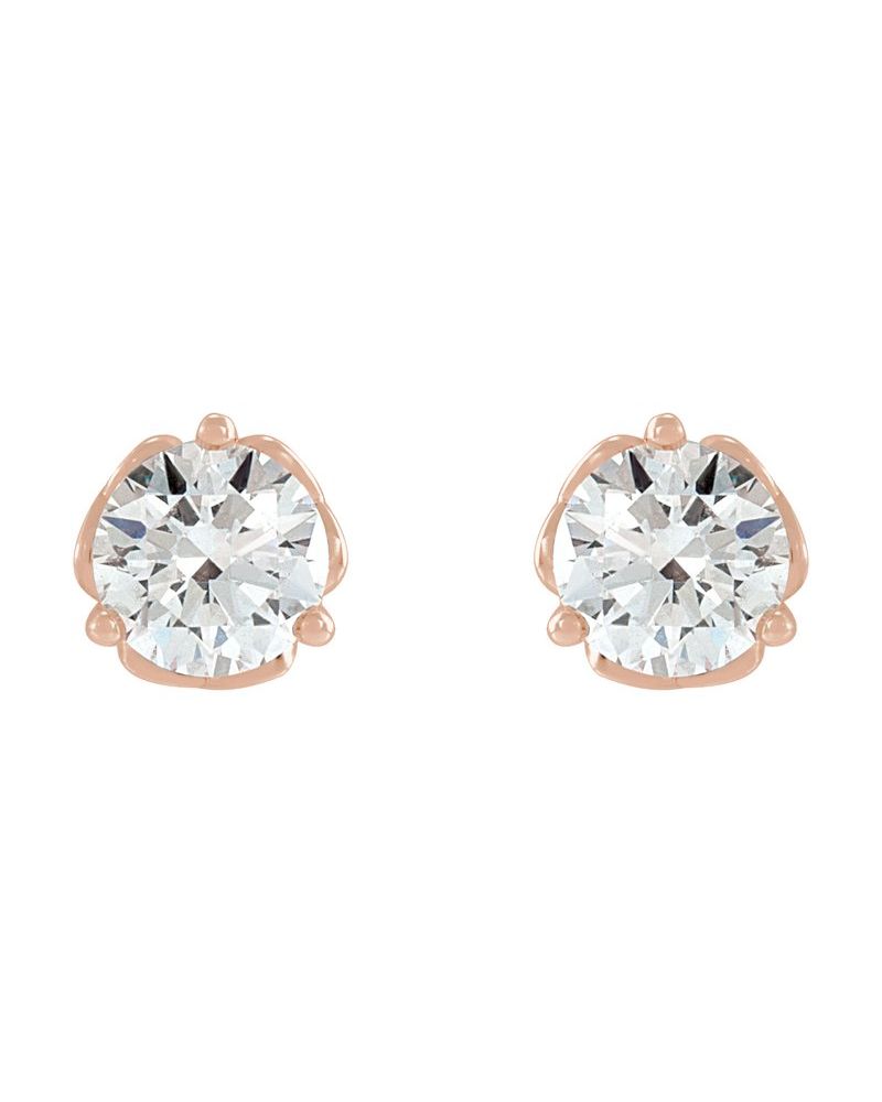 Brinco Ponto de Luz Redondo Três Garras Celta em Ouro 14k com Diamantes Naturais