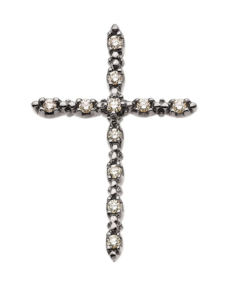 Pingente Cruz em Ouro 14k com Diamantes Naturais – Modelo 31