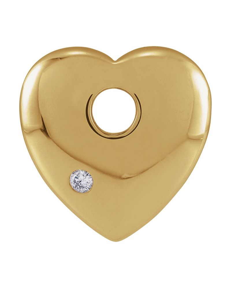 Pingente Coração em Ouro 14k com Diamantes Naturais – Modelo 10