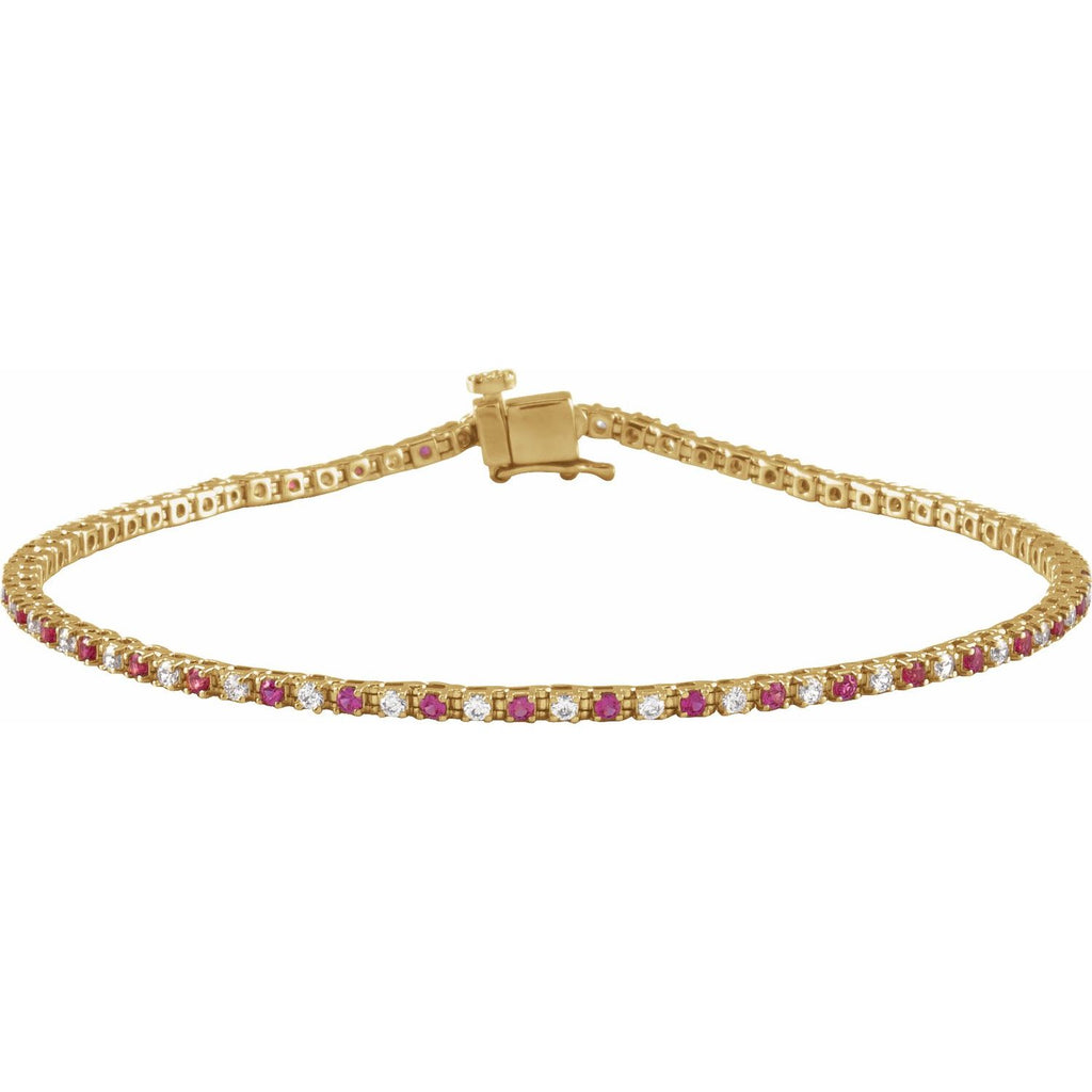 Pulseira riviera rubi – Ouro Amarelo 14k