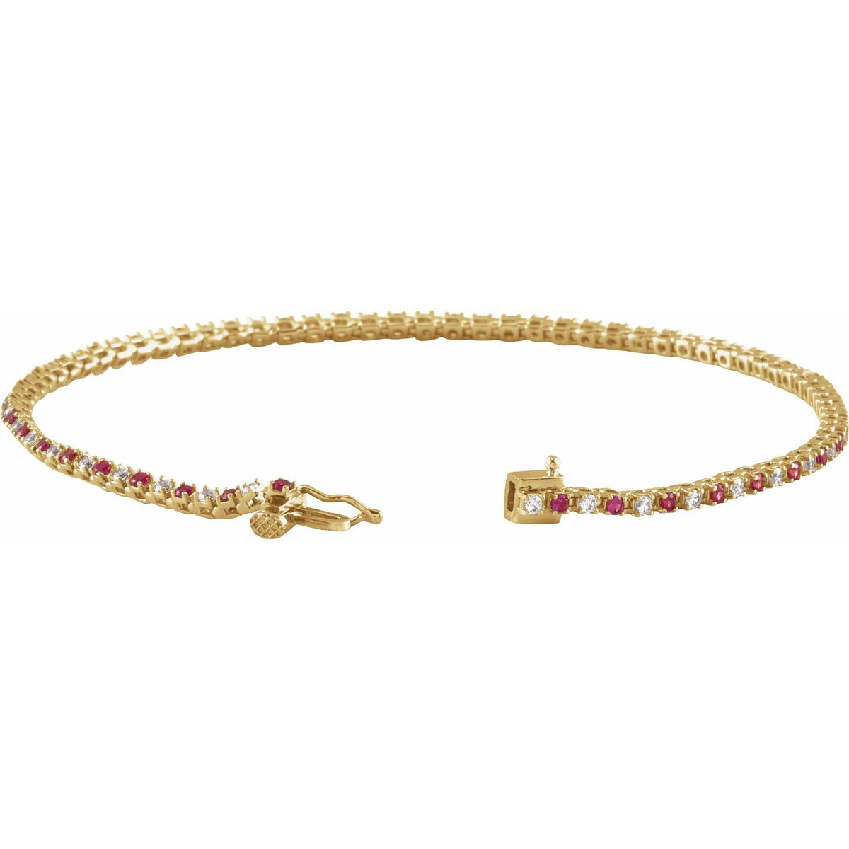 Pulseira riviera rubi – Ouro Amarelo 14k